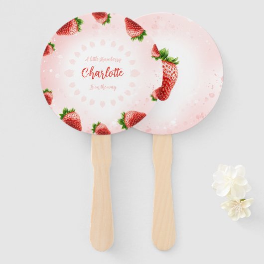 Strawberry Baby Dusche Fächer (Vorne und Hinten)