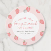 Strawberry Baby Dusche Geschenkanhänger (Vorderseite)