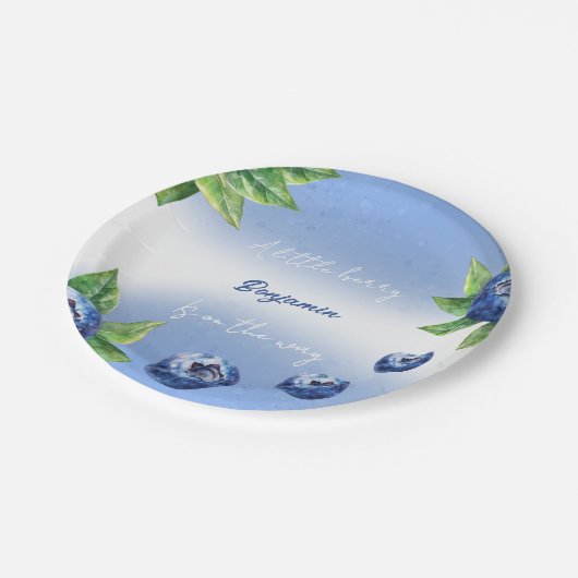 Strawberry Baby Dusche Pappteller (Schrägansicht)