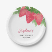 Strawberry Baby Dusche Pappteller (Vorderseite)