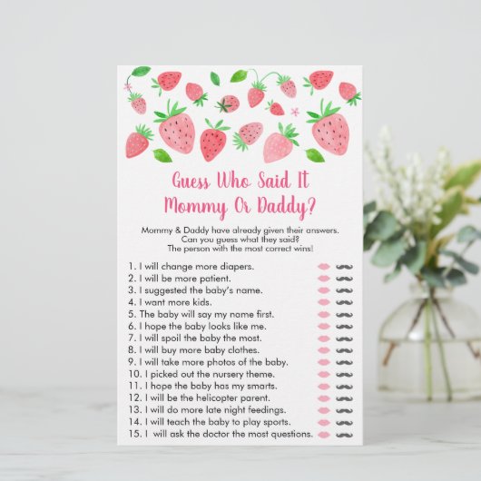 Strawberry Baby Dusche Ratgeber, der sagte, es Spi (Stehend Vorderseite)