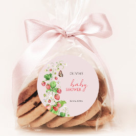 Strawberry Baby Dusche Runder Aufkleber