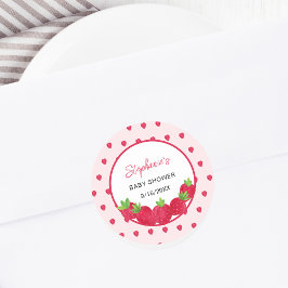 Strawberry Baby Dusche Runder Aufkleber