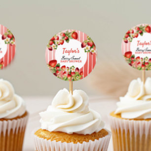 Strawberry Baby Dusche Runder Aufkleber