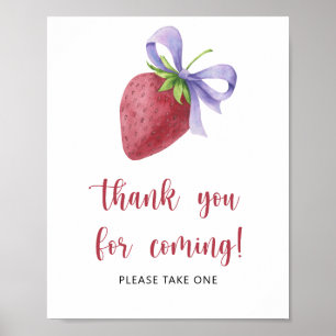 Strawberry Baby Dusche - vielen Dank für Ihr Komme Poster
