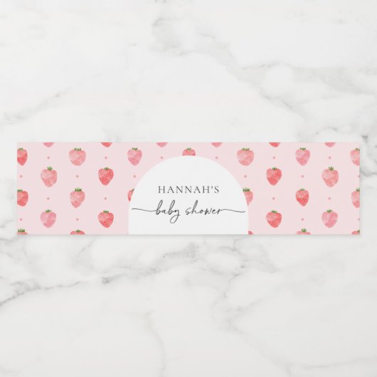 Strawberry Baby Dusche Wasserflaschen Etiketten (Einzelnes Label)