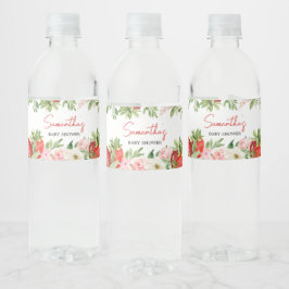 Strawberry Baby Dusche Wasserflaschenetikett