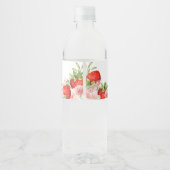 Strawberry Baby Dusche Wasserflaschenetikett (Rückseite)