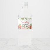 Strawberry Baby Dusche Wasserflaschenetikett (Vorderseite)