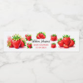Strawberry Baby Dusche Wasserflaschenetikett (Einzelnes Label)