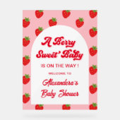 Strawberry Baby Dusche Willkommen Acrylschild (Vorderseite)