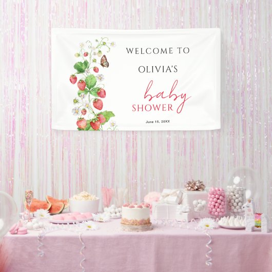 Strawberry Baby Dusche Willkommen Banner (Party)