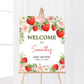 Strawberry Baby Dusche Willkommen Poster