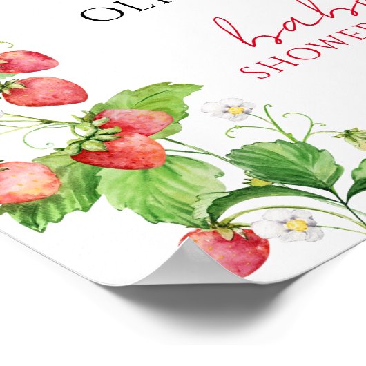 Strawberry Baby Dusche Willkommen Poster (Ecke)