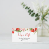 Strawberry Baby Duwer Diaper Raffle Begleitkarte (Stehend Vorderseite)