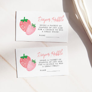 Strawberry Baby Duwer Diaper Raffle Begleitkarte
