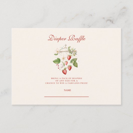 Strawberry Baby Duwer Diapper Raffle Begleitkarte (Vorderseite)