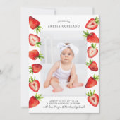 Strawberry Baby Foto Geburtsankündigung Ankündigung (Vorderseite)