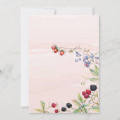 Strawberry Baby Girl Dusche Wild Berry Wassercolor Einladung (Rückseite)