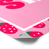 Strawberry Baby Girl Shower Berry Sweet Willkommen Poster (Ecke)