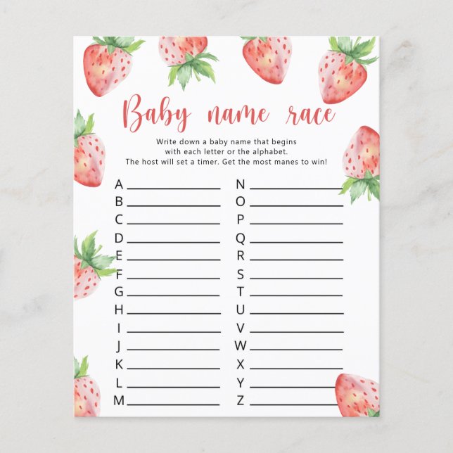 Strawberry - Baby name race game (Vorderseite)