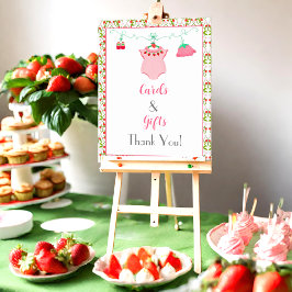 Strawberry Baby Outfit Babyduschkarten & Geschenke Poster