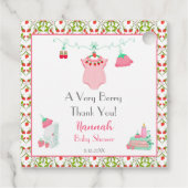 Strawberry Baby Outfit mit Pattern Baby Vielen Dan Geschenkanhänger (Rückseite)