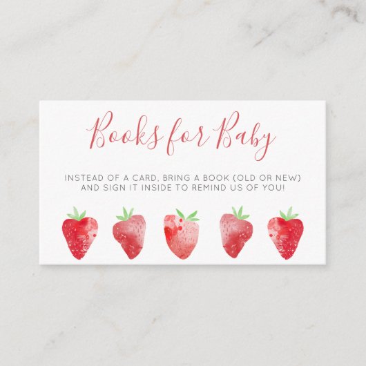 Strawberry Baby Showbuchanfrage Begleitkarte (Vorderseite)