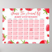 Strawberry Baby Showdatum Kalenderzeichen Poster (Vorne)
