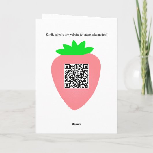 Strawberry Baby Shower Baby QR Code Custom Einladung (Rückseite)