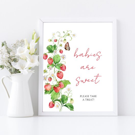 Strawberry Baby Shower Babys sind süß Poster