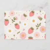 Strawberry Baby Shower Berry Diapper Raffle Begleitkarte (Rückseite)