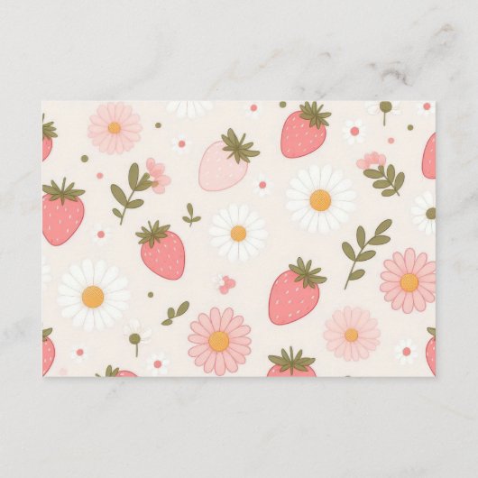 Strawberry Baby Shower Berry Diapper Raffle Begleitkarte (Rückseite)