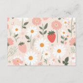 Strawberry Baby Shower Berry Diapper Raffle Begleitkarte (Rückseite)