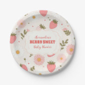 Strawberry Baby Shower Berry Pappteller (Vorderseite)