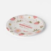 Strawberry Baby Shower Berry Pappteller (Schrägansicht)