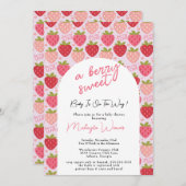 Strawberry Baby Shower Berry Sweet Einladung (Vorne/Hinten)