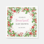 Strawberry Baby Shower Berry Sweet Napkins Serviette (Vorderseite)