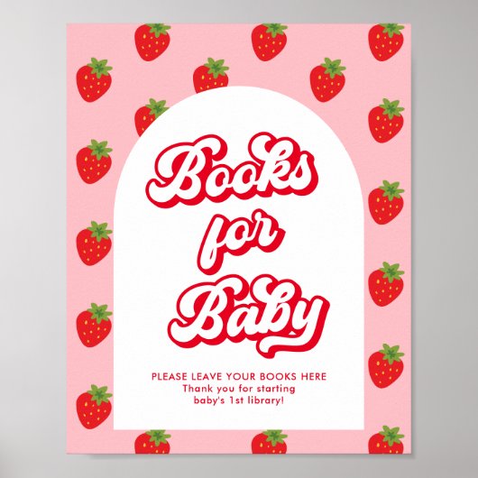 Strawberry Baby Shower Books for Baby Poster (Vorne)