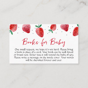 Strawberry Baby Shower Books for Baby Visitenkarte