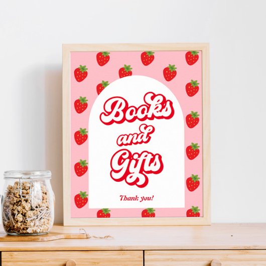 Strawberry Baby Shower Books und Gift Poster