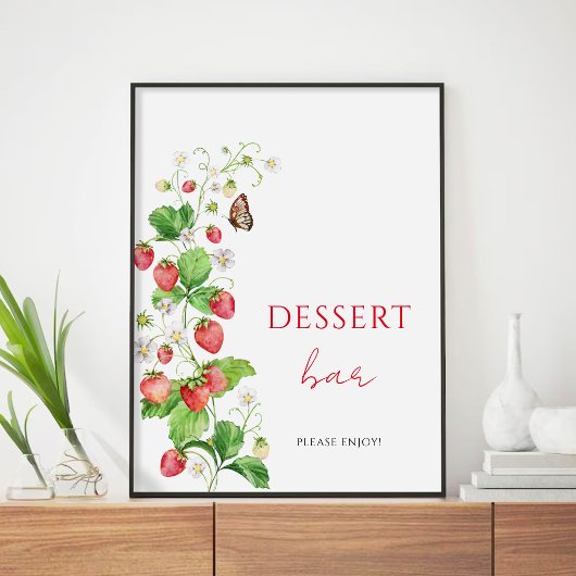 Strawberry Baby Shower Dessert Bar Poster