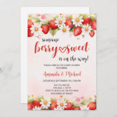 Strawberry Baby Shower Einladung (Vorne/Hinten)