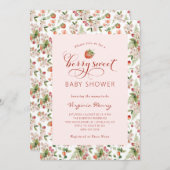 Strawberry Baby Shower Einladung (Vorne/Hinten)