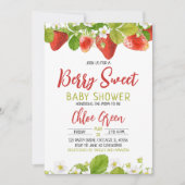 Strawberry Baby Shower Einladung (Vorderseite)