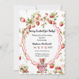 Strawberry Baby Shower Einladung