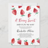 Strawberry Baby Shower Einladung (Vorderseite)