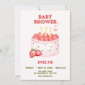 Strawberry baby shower einladung (Vorderseite)
