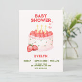 Strawberry baby shower einladung (Stehend Vorderseite)
