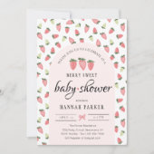 Strawberry Baby Shower Einladung (Vorderseite)